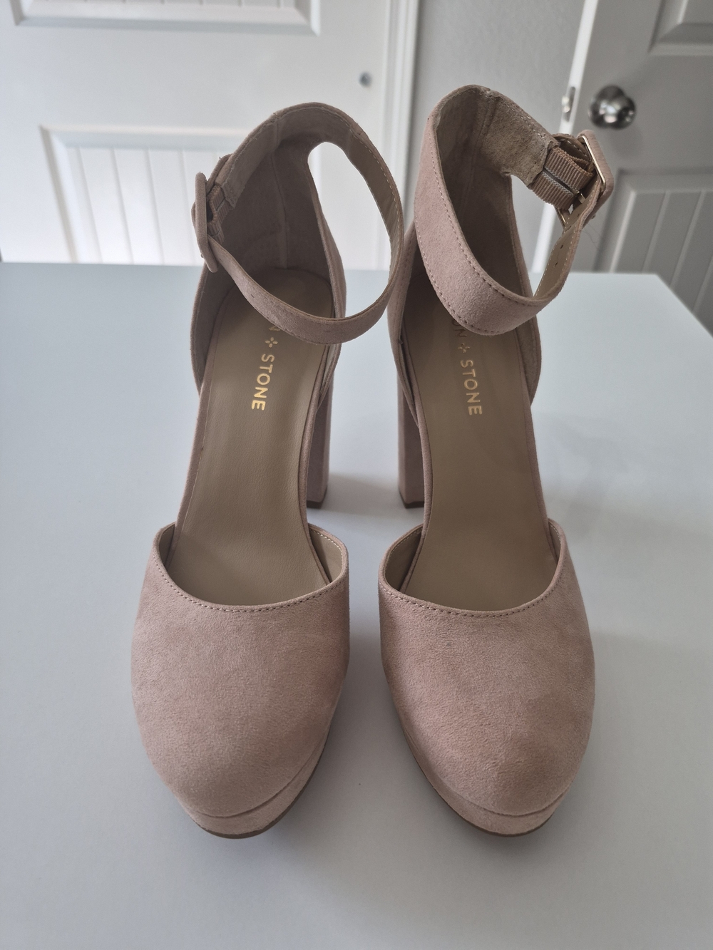 Sun + Stone Womens Estrella Microsuede Ankle Strap Pumps Rose Sz 9